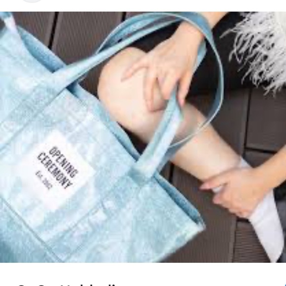 Opening Ceremony Shimmering Teal Tote should bag dead stock blue glitter new - Picture 13 of 13